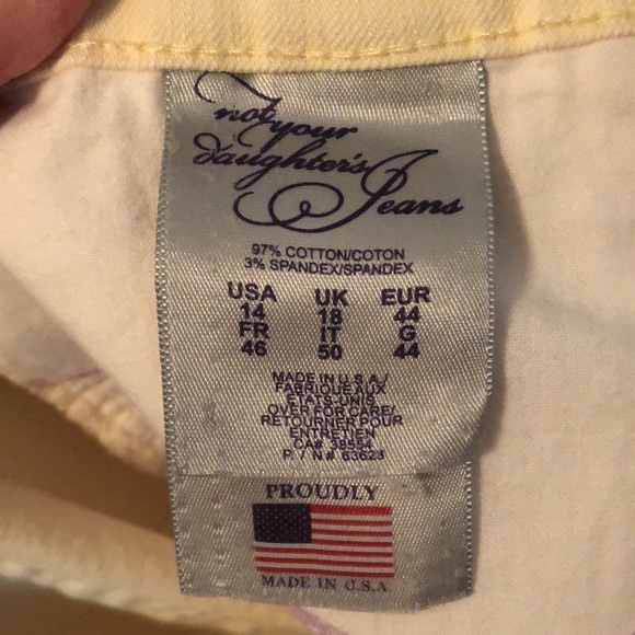 NYDJ Pale Yellow Lift & Tuck High Rise Capris - 14 - Picture 11 of 12